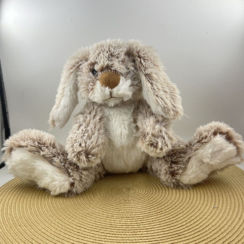 Melissa & Doug Plush Bunny Lop Ear Rabbit Stuffed Animal Sitting Tan White 8”